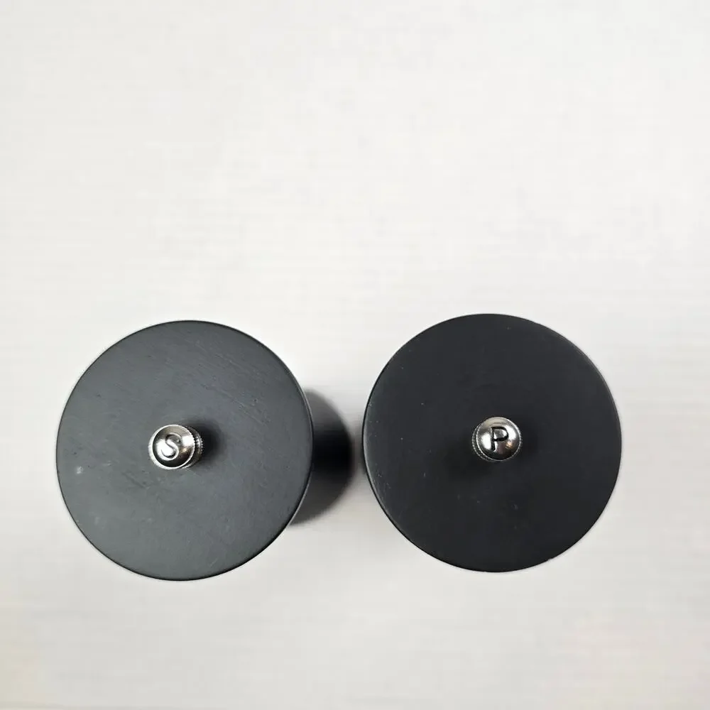 Crate & Barrel Aster Black Ebonized Wooden Salt & Pepper Mill Grinder Set